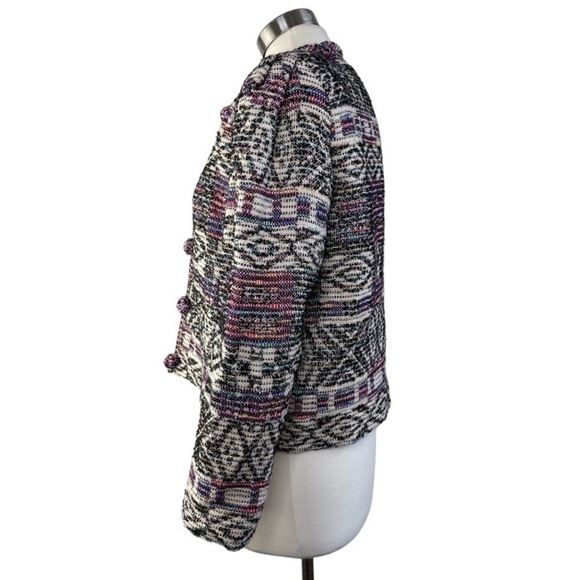 ZARA Jacquard Tweed Cropped Jacket size L - Picture 4 of 13